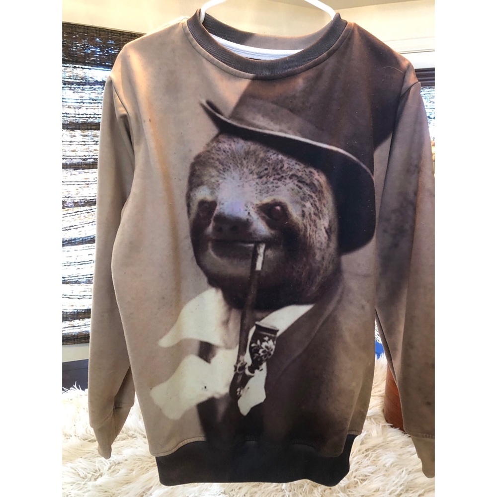 1991 Inc Old Timey Sloth Pullover Sweatshirt